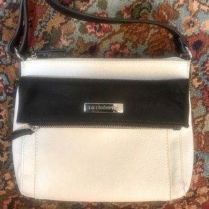 Black and white cross body bag